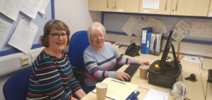 Two female advisers from Citizens Advice Leighton-Linslade office